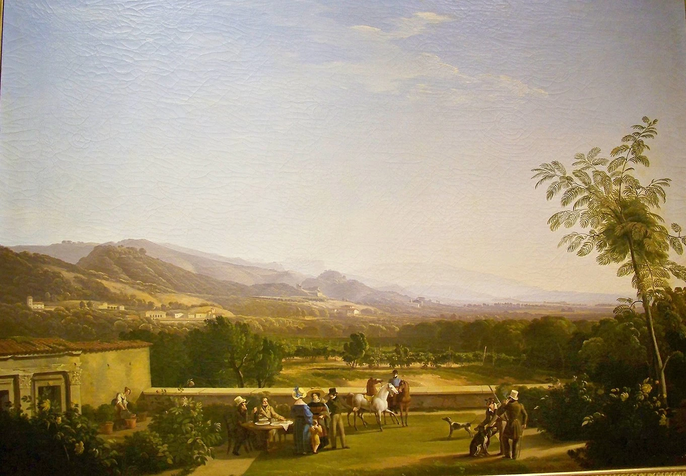 1-La veduta della Franciacorta dal giardino di Villa Ducco a Camignone,Luigi Basiletti 